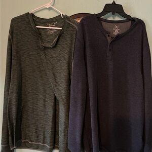 4 Men’s Long Sleeve Size XL XXL 3XL T Shirts Green-Gray